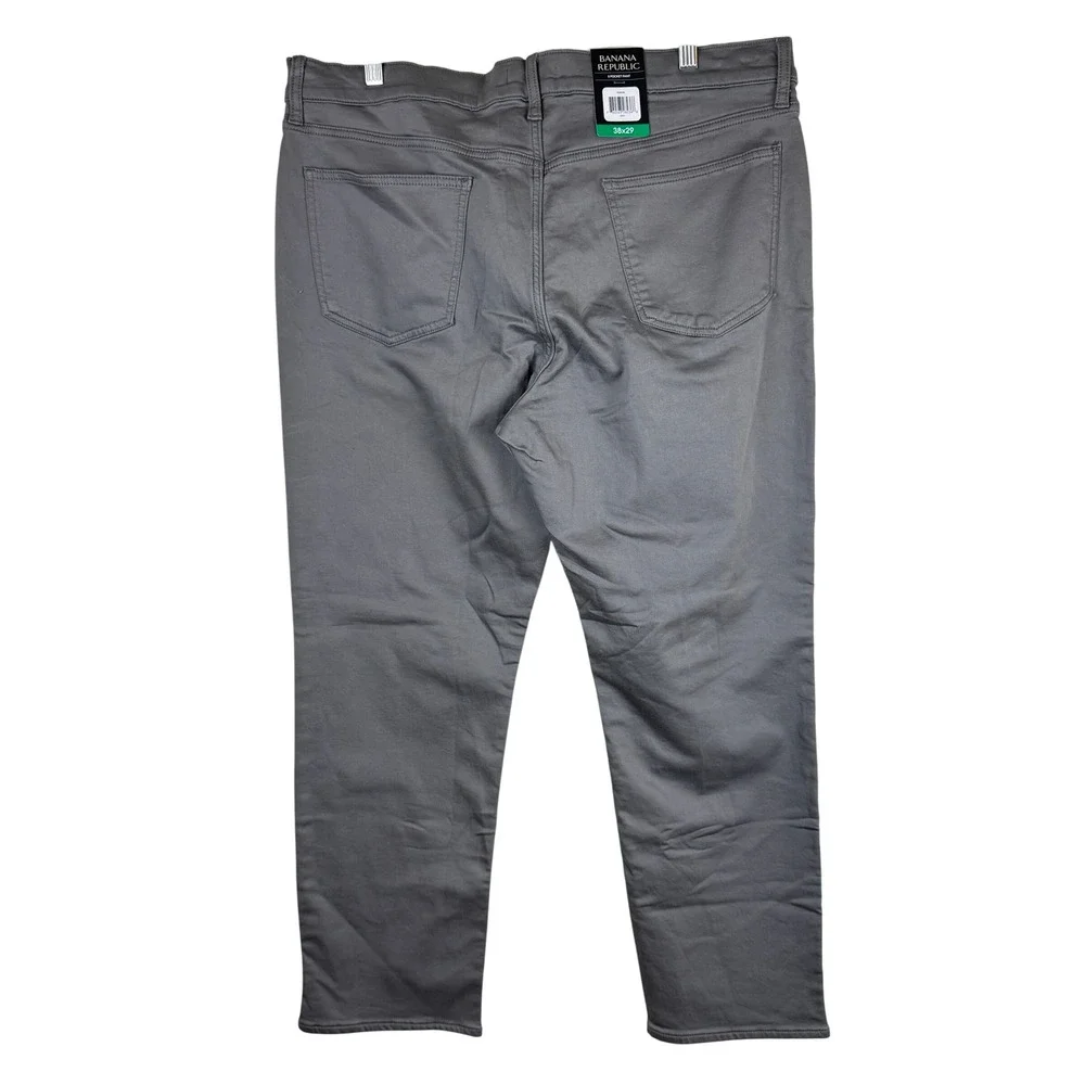 Banana Republic 5 Pocket Pant Mens 38x29 Gray Straight Chino Casual Classic NWT